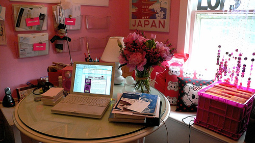 Flowers are always a nice touch for the home office